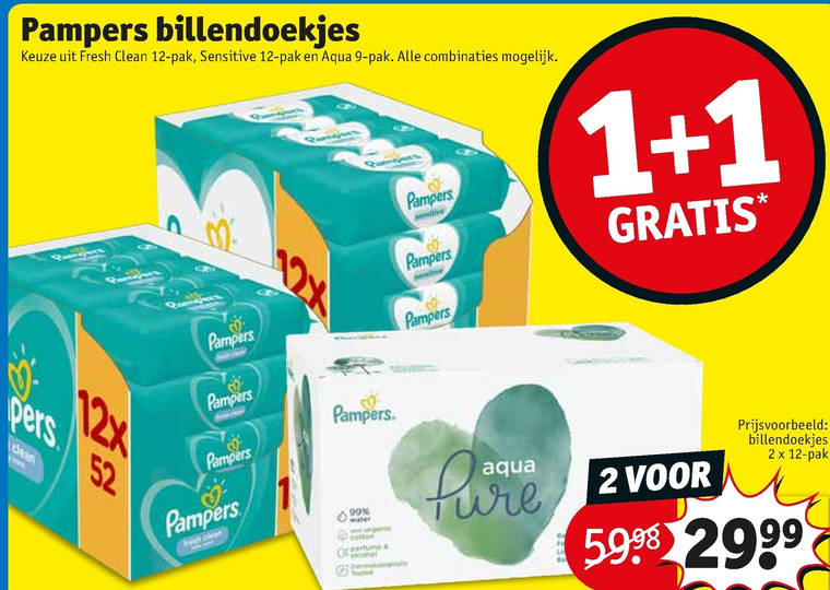 Pampers   billendoekjes folder aanbieding bij  Kruidvat - details