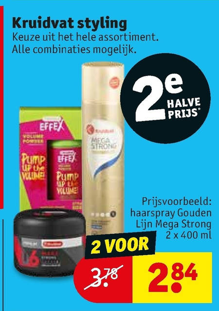 Kruidvat Huismerk   haargel, hairspray folder aanbieding bij  Kruidvat - details