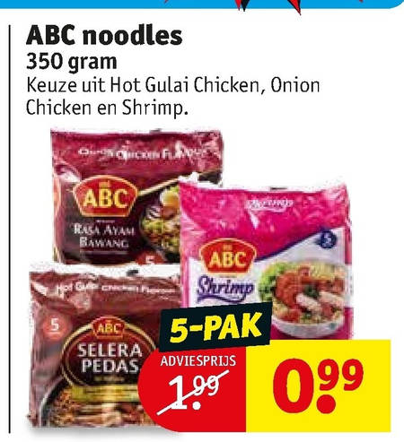 ABC   noodles folder aanbieding bij  Kruidvat - details