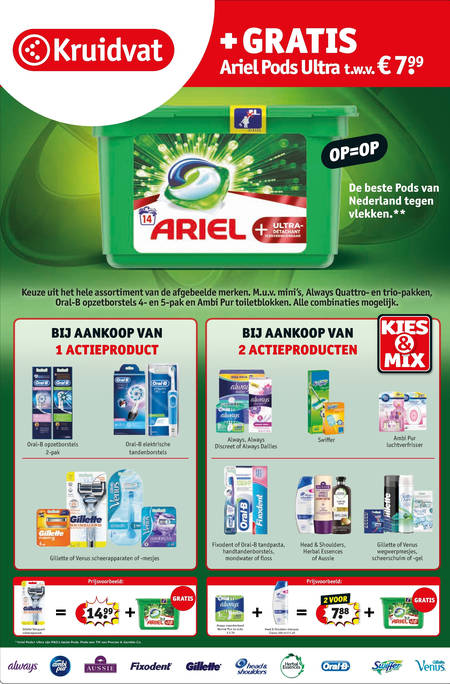 Ariel   wasmiddel folder aanbieding bij  Kruidvat - details