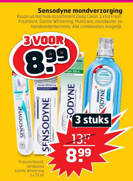 Sensodyne   mondwater, tandenborstel folder aanbieding bij  Trekpleister - details