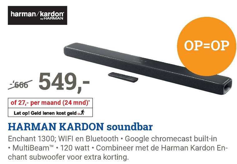 Harman Kardon   soundbar folder aanbieding bij  BCC - details