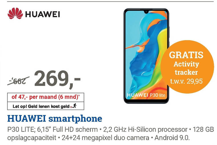 HuaWei   simlock vrije mobieltje folder aanbieding bij  BCC - details