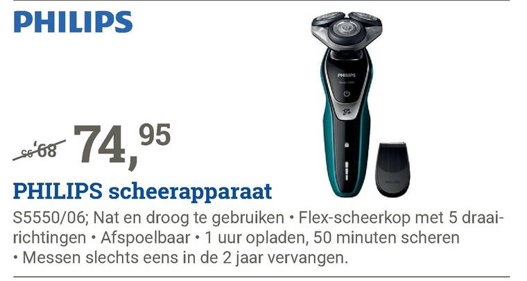 Philips   elektrisch scheerapparaat folder aanbieding bij  BCC - details