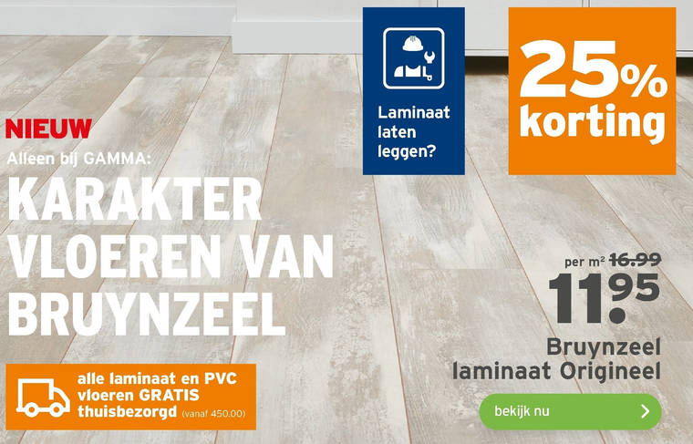 Bruynzeel   laminaat folder aanbieding bij  Gamma - details