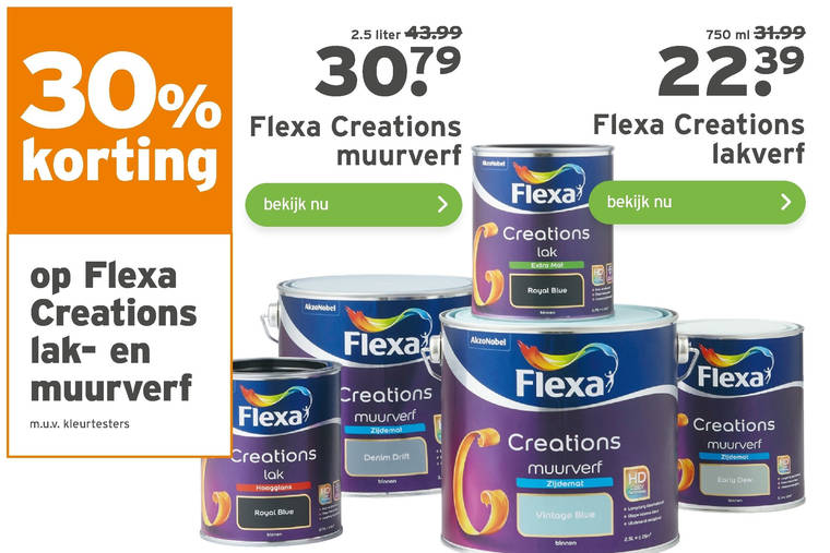 Flexa   lak, muurverf folder aanbieding bij  Gamma - details