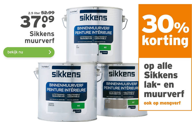 Sikkens   muurverf, lak folder aanbieding bij  Gamma - details