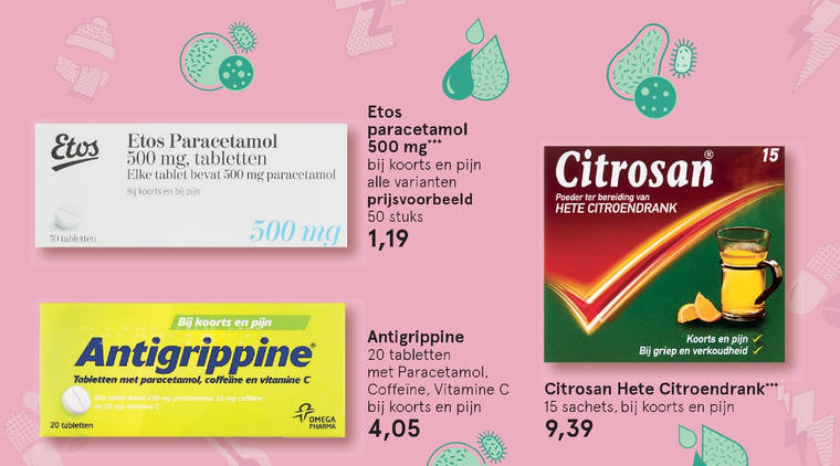 Etos Huismerk   paracetamol, huisapotheek folder aanbieding bij  Etos - details