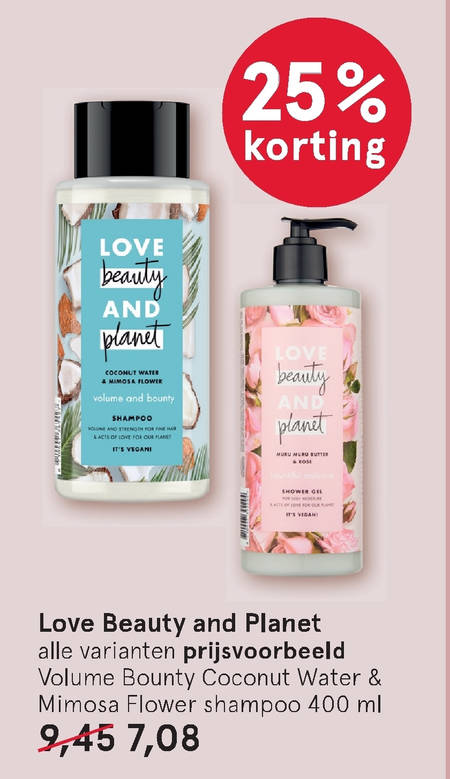 Love beauty and planet   douchegel, shampoo folder aanbieding bij  Etos - details