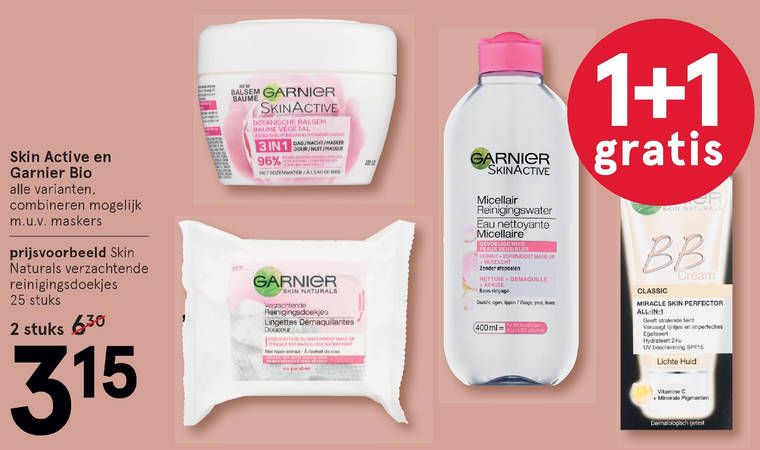 Garnie Bio   dagcreme, reinigingsdoekje folder aanbieding bij  Etos - details