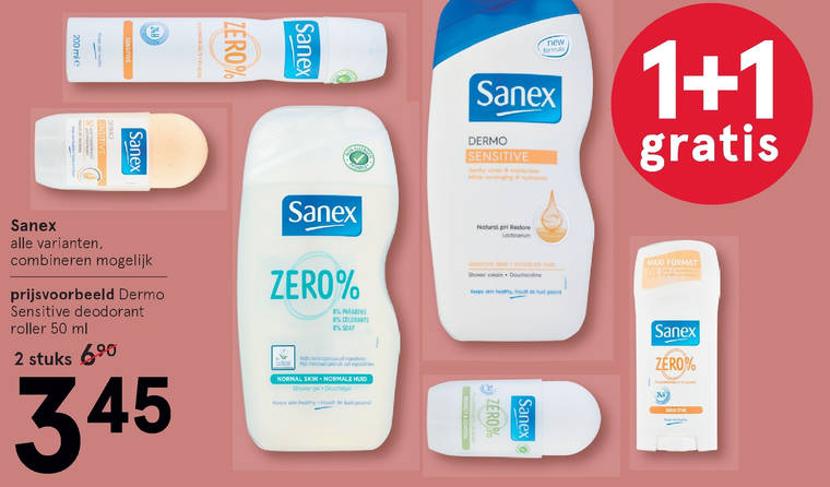 Sanex   deodorant, douchegel folder aanbieding bij  Etos - details