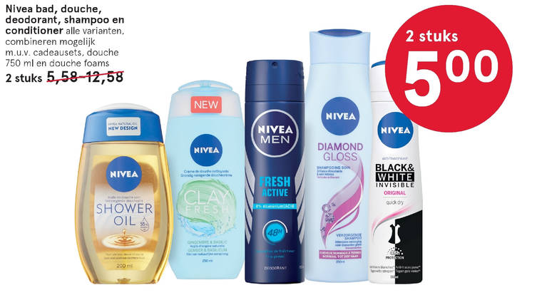 Nivea   conditioner, douchegel folder aanbieding bij  Etos - details