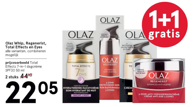 Olaz oogcreme, nachtcreme folder aanbieding Etos - details