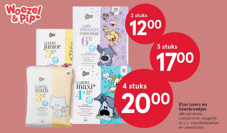 Etos Huismerk   luierbroekjes, luiers folder aanbieding bij  Etos - details