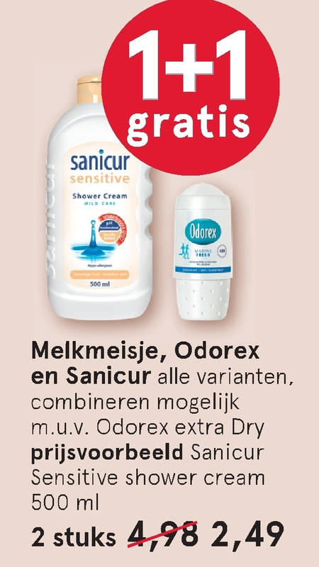 Odorex   deodorant, douchegel folder aanbieding bij  Etos - details