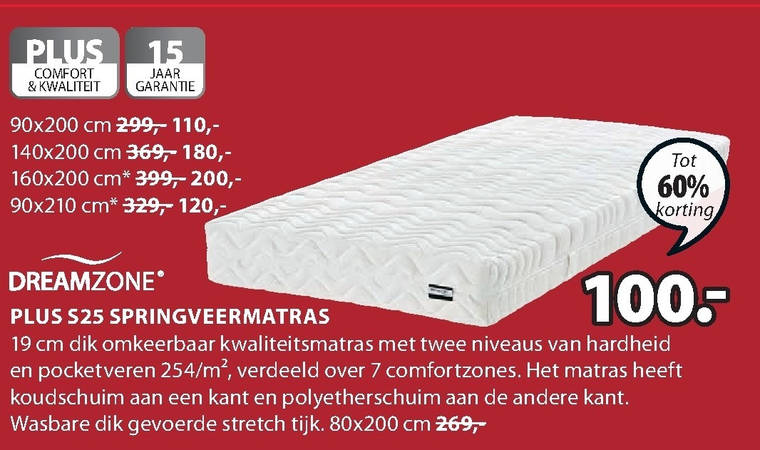 Dreamzone   matras folder aanbieding bij  Jysk - details