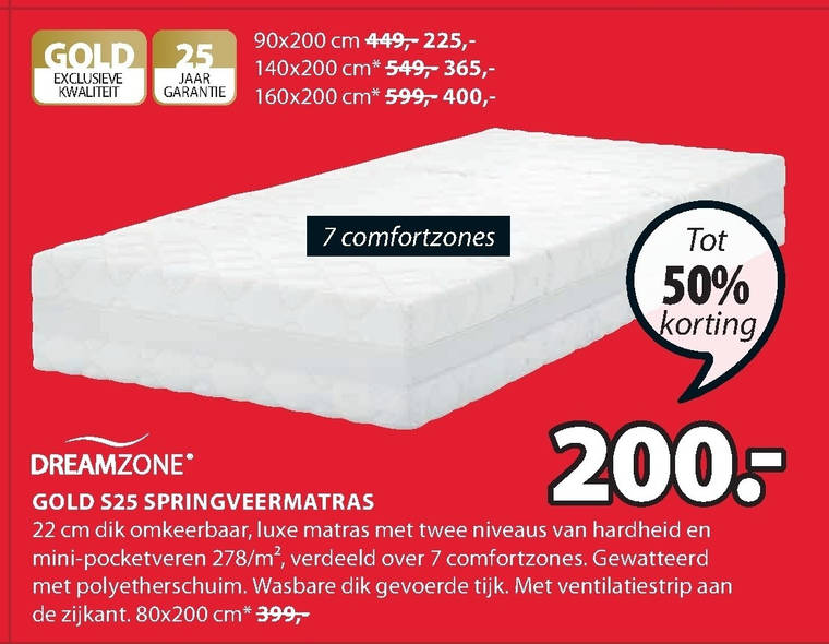 Dreamzone   matras folder aanbieding bij  Jysk - details