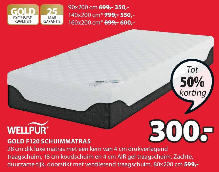 Wellpur   matras folder aanbieding bij  Jysk - details