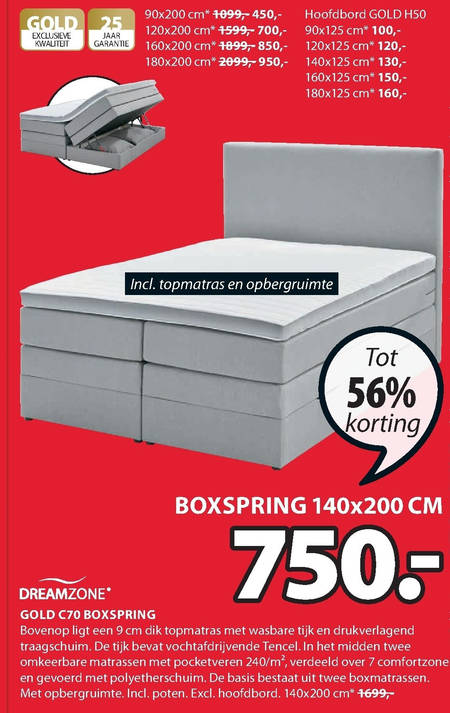 Dreamzone   boxspring folder aanbieding bij  Jysk - details