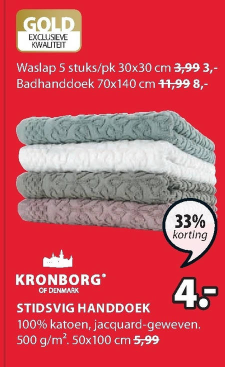 Kronborg   handdoek folder aanbieding bij  Jysk - details