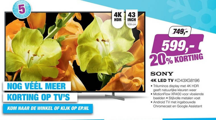 Sony   4k ultrahd televisies folder aanbieding bij  EP Electronic Partner - details