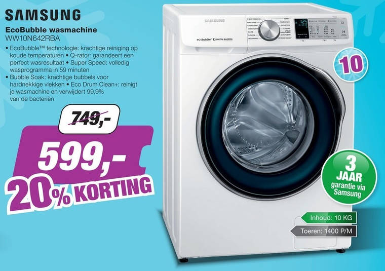 Samsung   wasmachine folder aanbieding bij  EP Electronic Partner - details