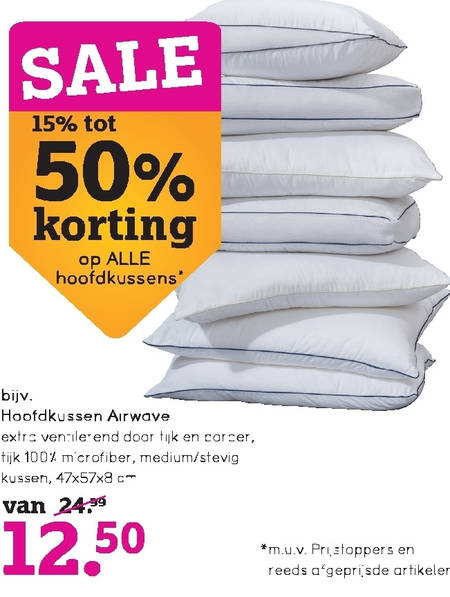 Zeldzaamheid compleet diepte hoofdkussen folder aanbieding bij Leenbakker - details