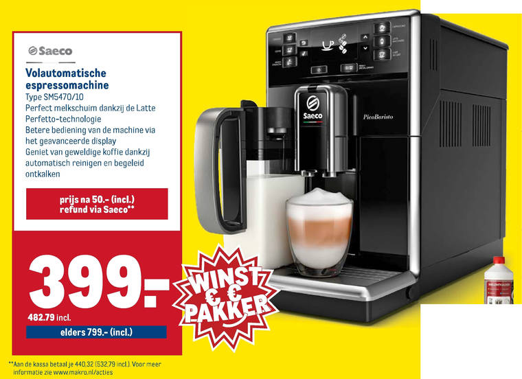 Comorama tijdschrift handboeien espressoapparaat folder aanbieding bij Makro - details