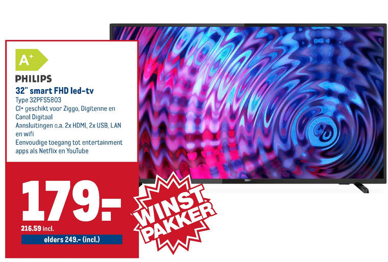 Philips   led breedbeeldtelevisie folder aanbieding bij  Makro - details