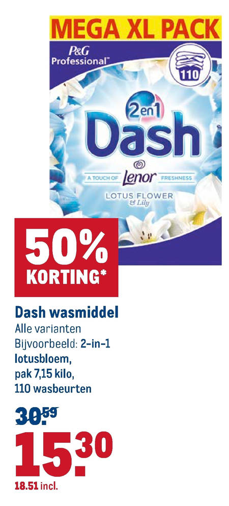 Dash   wasmiddel folder aanbieding bij  Makro - details