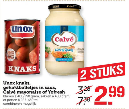 Calve   mayonaise, gehaktballetjes folder aanbieding bij  Coop - details