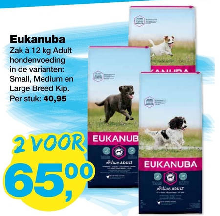 Eukanuba   hondenvoer folder aanbieding bij  Jumper - details