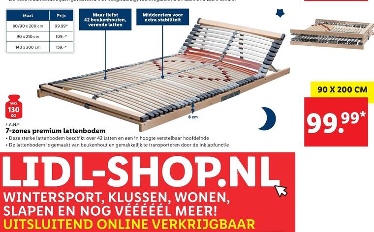 Sneeuwstorm fenomeen Belofte lattenbodem folder aanbieding bij Lidl - details