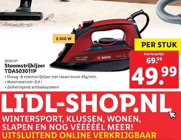 Bosch   stoomstrijkijzer folder aanbieding bij  Lidl - details