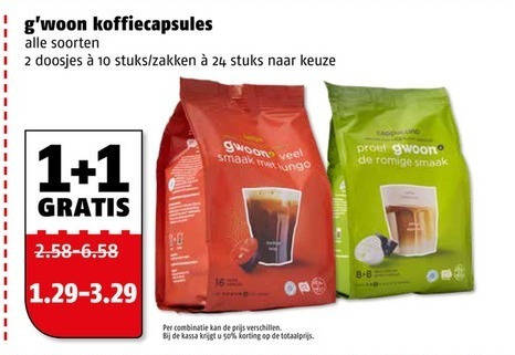 Gwoon   koffiecups folder aanbieding bij  Poiesz - details