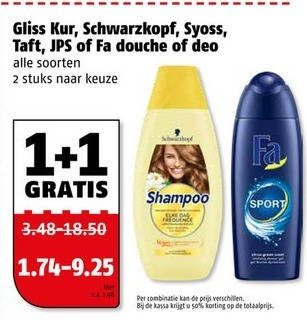 Syoss   douchegel, deodorant folder aanbieding bij  Poiesz - details