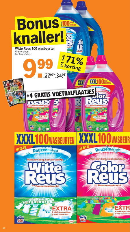 Witte Reus   wasmiddel folder aanbieding bij  Albert Heijn - details