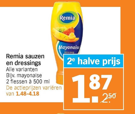 Remia   mayonaise, curryketchup folder aanbieding bij  Albert Heijn - details