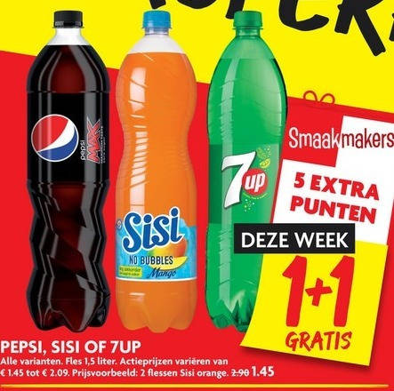 Sisi   frisdrank, cola folder aanbieding bij  Dekamarkt - details