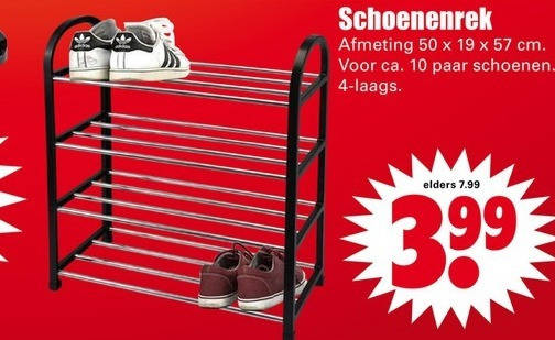 fluit Bezighouden Achtervoegsel schoenenrek folder aanbieding bij Dirk - details