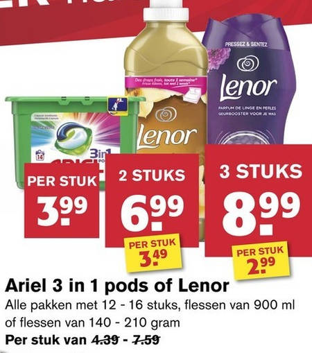 Lenor   wasmiddel, wasverzachter folder aanbieding bij  Hoogvliet - details