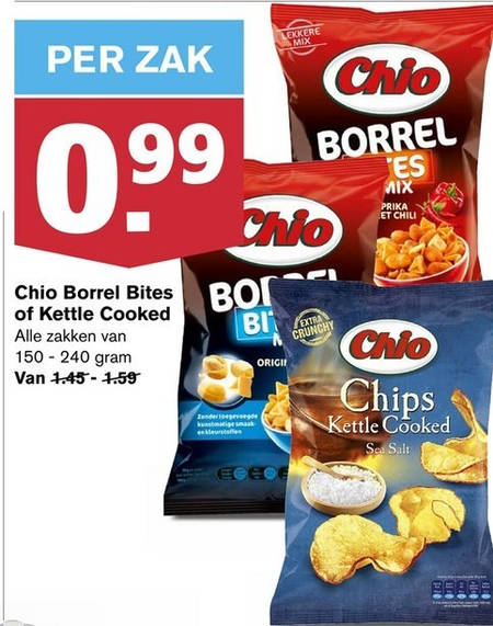 Chio   borrelnootjes, chips folder aanbieding bij  Hoogvliet - details