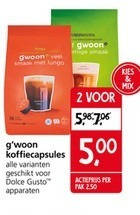 Gwoon   dolce gusto capsules folder aanbieding bij  Jan Linders - details