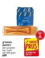 Gwoon   fusilli, pasta folder aanbieding bij  Jan Linders - details