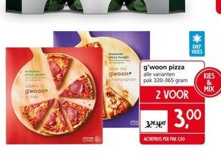 Gwoon   diepvriespizza folder aanbieding bij  Jan Linders - details