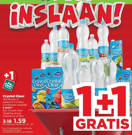 Crystal Clear   fruitdrank folder aanbieding bij  Plus - details