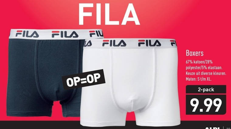 Fila   heren boxershort folder aanbieding bij  Aldi - details