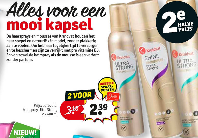 Kruidvat Huismerk   hairspray folder aanbieding bij  Kruidvat - details