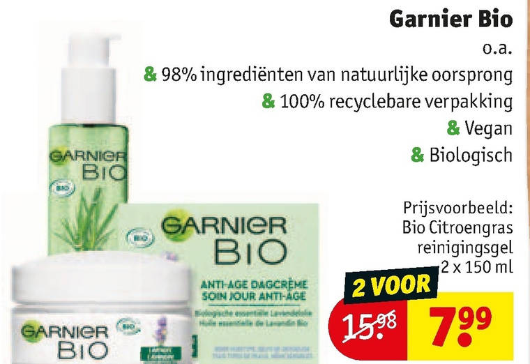 Garnier bio   reinigingslotion, gezichtsreiniging folder aanbieding bij  Kruidvat - details