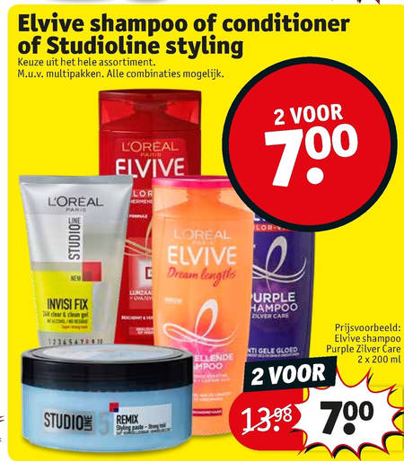 Elvive   hairspray, shampoo folder aanbieding bij  Kruidvat - details